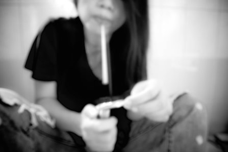 Human trafficking victim is smoking heroin